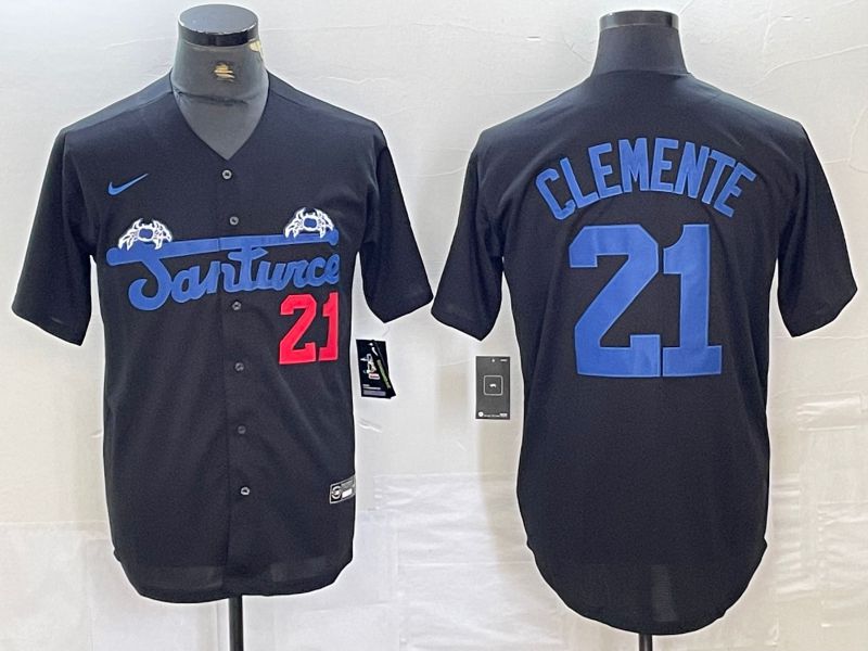 Men Pittsburgh Pirates #21 Clemente Black Nike Game MLB Jersey style 1->youth nfl jersey->Youth Jersey